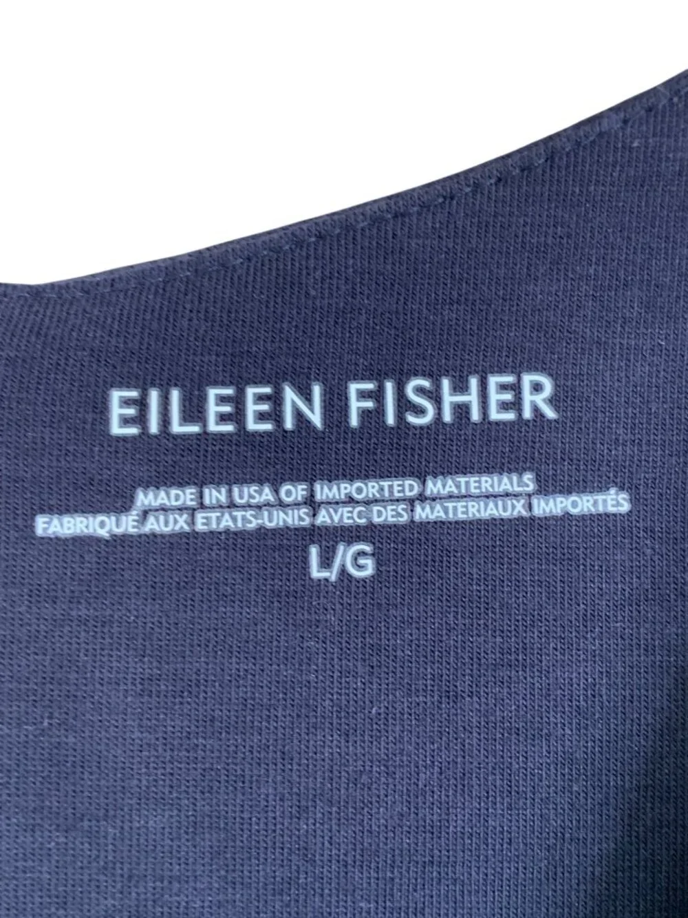 Eileen Fisher Cotton Stretch Jersey Wide Leg Jumpsuit Ink Navy Large NWT $298